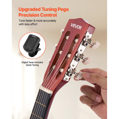 Acoustic Guitar, Black, VEVOR, Classical, Beginner for Lessons and Practice