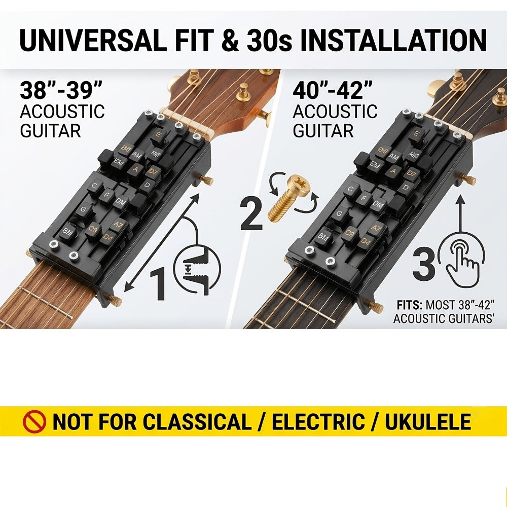 Guitar Chord Trainer, Guitar Chord Presser, Portable for Beginner Chord Fingering