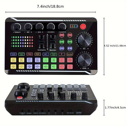 USB Audio Interface, V8K + BM800, USB-C, USB, Podcast, Equipment, Bundle for Recording