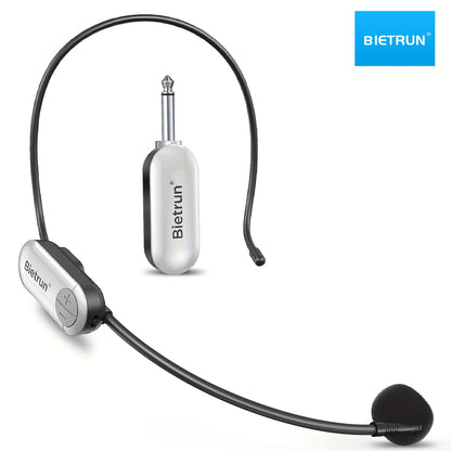 Wireless Microphone Headset With 1/4''Plug, 165ft Range, Wireless Headset Mic & Handheld Mic 2 In 1, For Karaoke Speaker, Amplifier, Mic Speakers, PA System, Teaching, Fitness