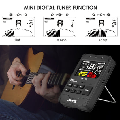Chromatic Instrument Tuner, USB-C, Rechargeable, 3-In-1 for Guitar and Bass Tuning