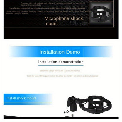 USB Audio Interface, 5Mm, USB, Adjustable, Condenser, Microphone for Recording