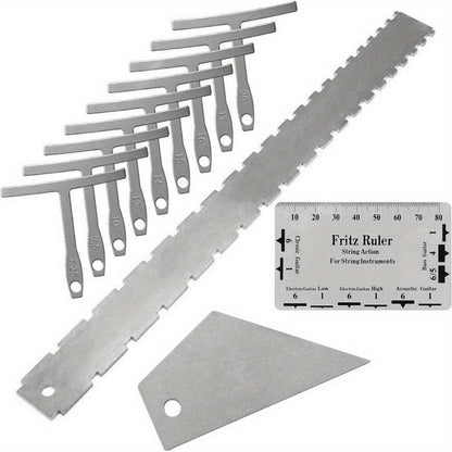 Guitar Setup Tool Kit, 12-Piece Luthier Gauge Set for Guitar and Bass