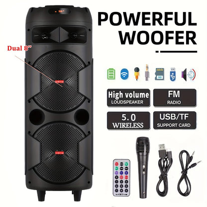 Portable PA Speaker, 36V, Wireless, USB, System, Built-In for Parties and Karaoke