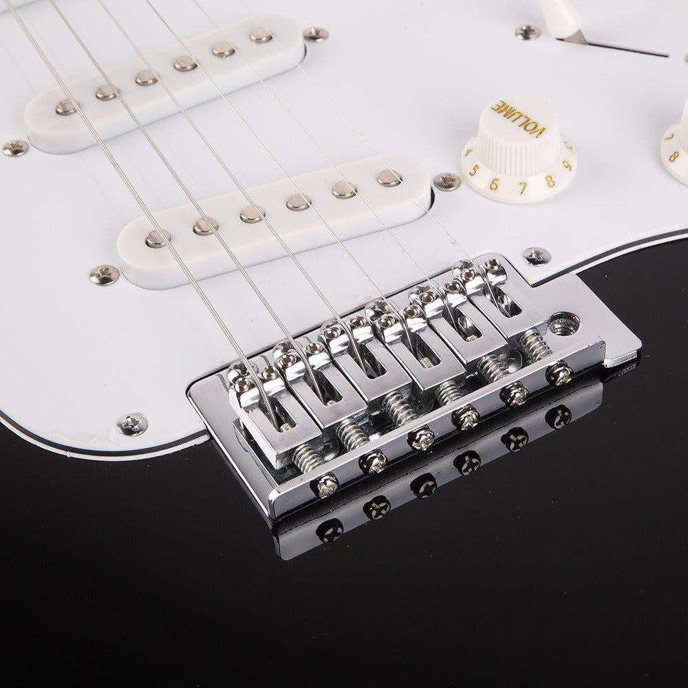 Electric Guitar, Adjustable, Rosewood, Fingerboard, Black for Lessons and Practice