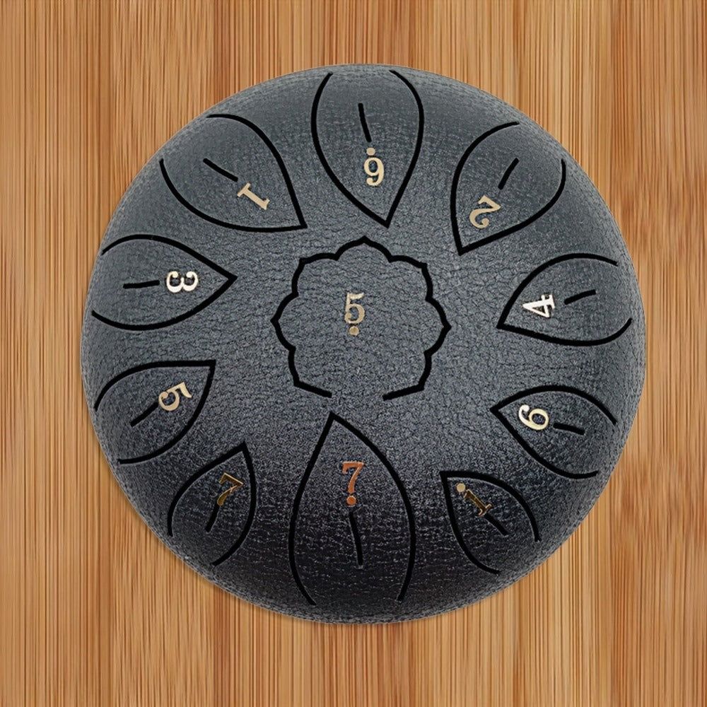 Steel Tongue Drum, 6-Inch 11-Note D Major Set with Bag and Drumsticks