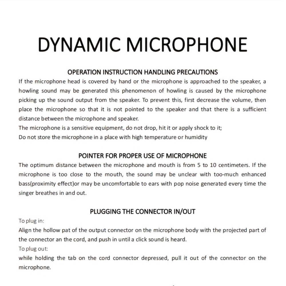 Recording Microphone, Dynamic, 6.35mm, Enhanced, Vocal for Recording and Streaming
