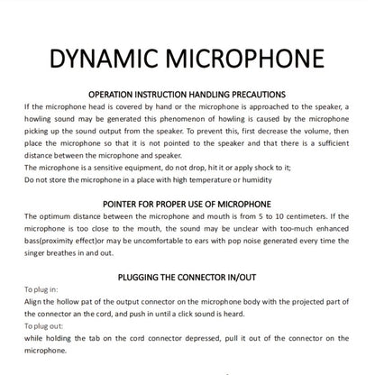 Recording Microphone, Dynamic, 6.35mm, Enhanced, Vocal for Recording and Streaming