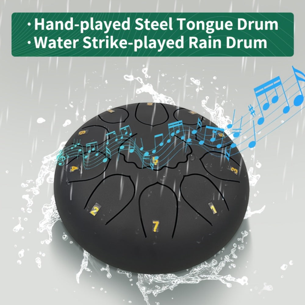 Steel Tongue Drum, 8-Inch 11-Note Rain Drum Set with Bag and Mallet Holder