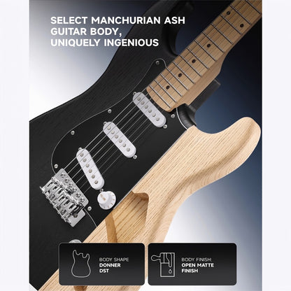DST-80 Full Size Electric Guitar Kit with SSS Pickups and Amplifier