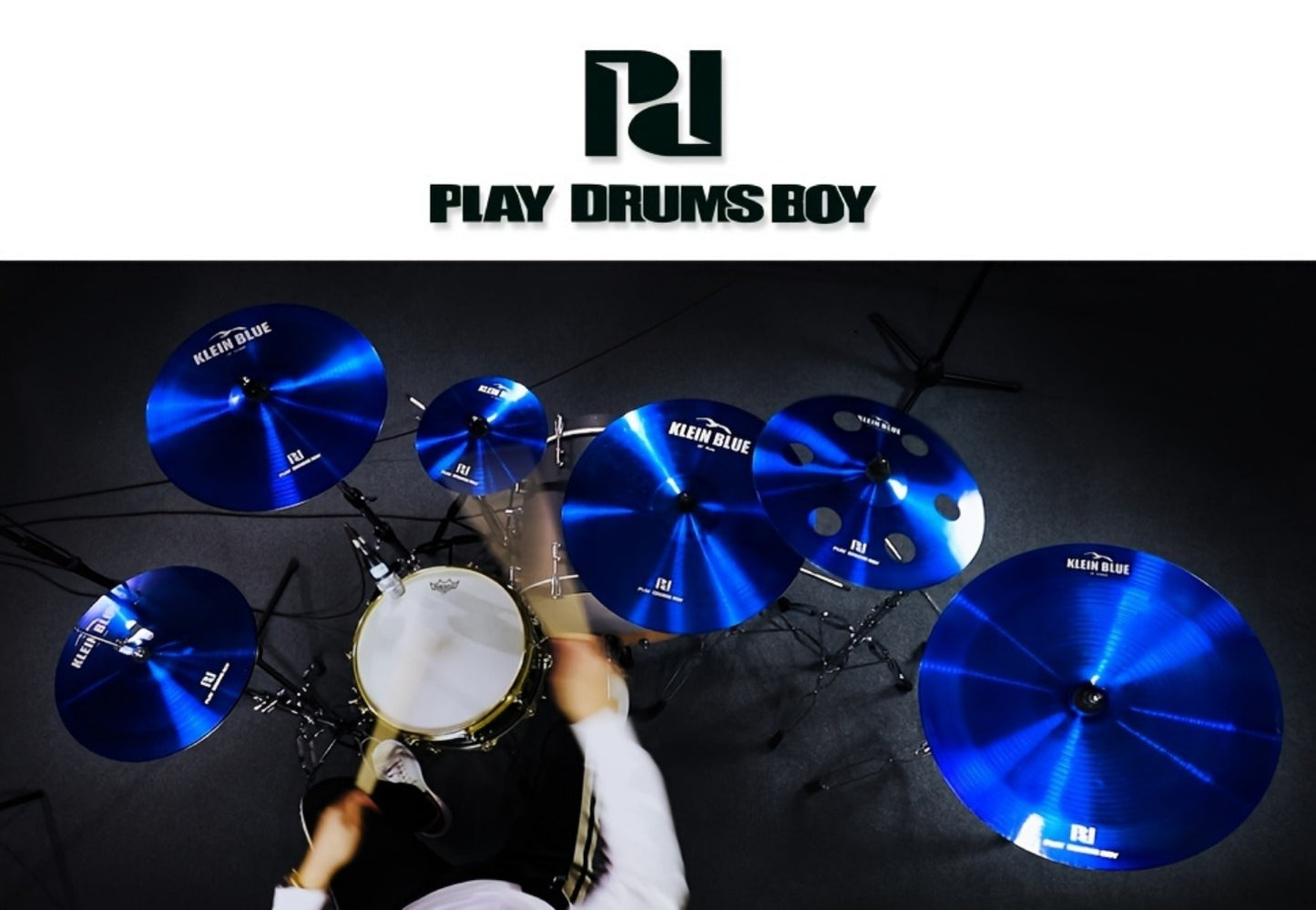 7-Piece Alloy Cymbal Set in Blue, Red or Black for Drum Practice