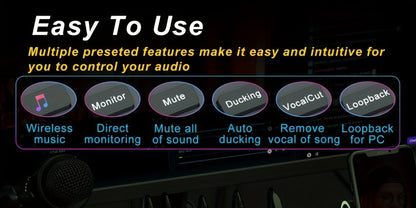 USB Audio Interface, Adjustable, USB, Podcast, Equipment for Recording and Streaming