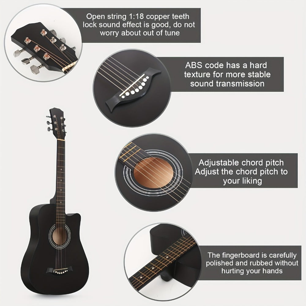 Acoustic Guitar, 38 Inch, Inch, Matte, Beginners for Lessons and Practice