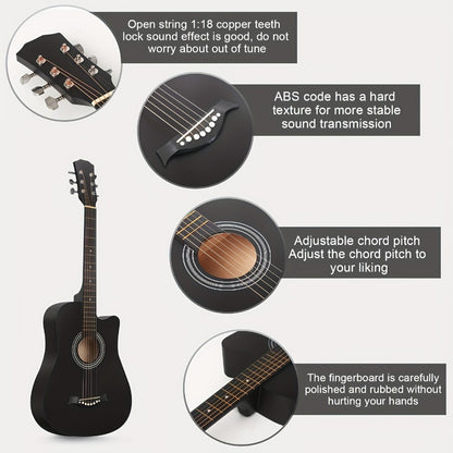 Acoustic Guitar, 38 Inch, Inch, Matte, Beginners for Lessons and Practice