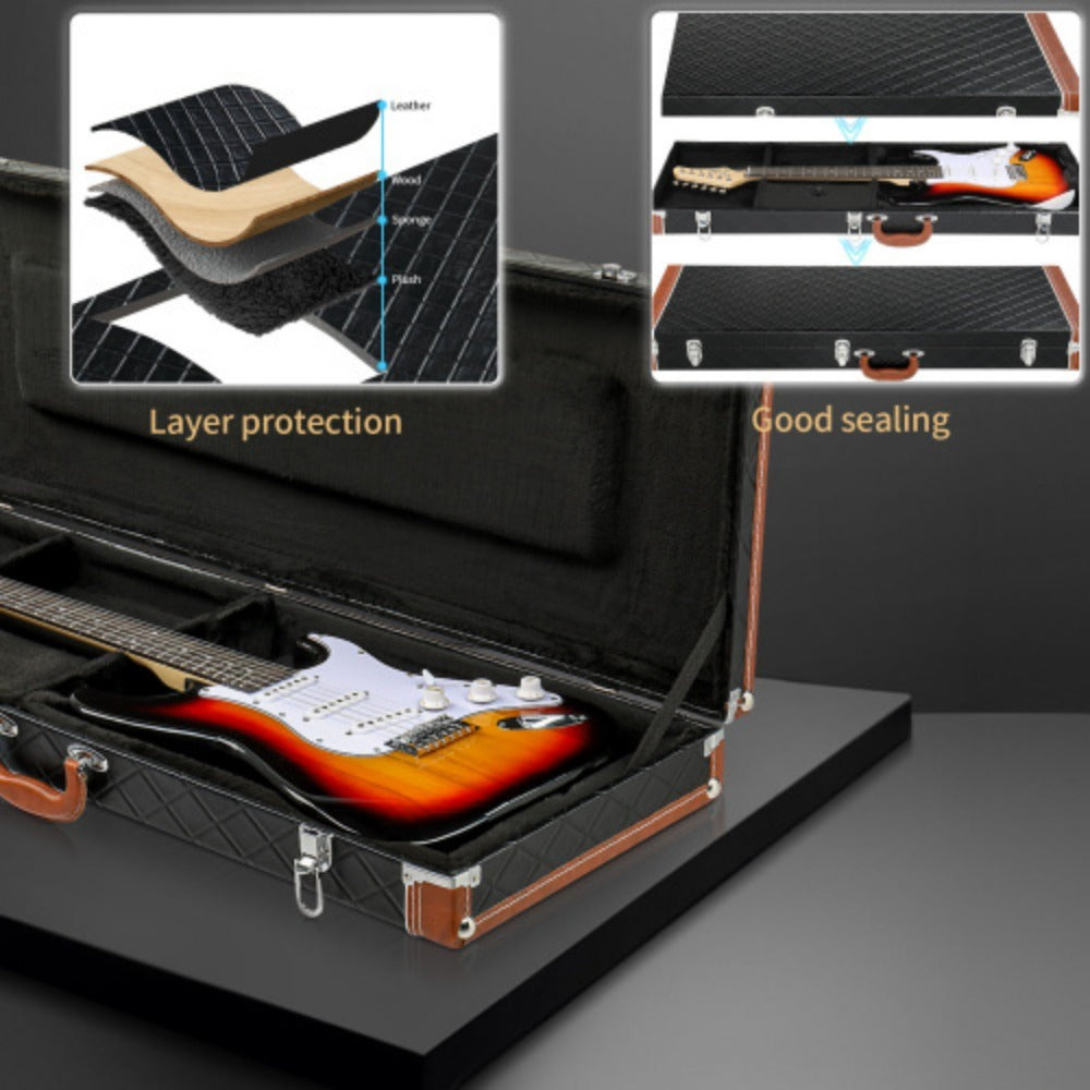 Guitar Case, 4.53 inches, 39.76 inches, Square, Hard, Electric for Storage and Travel