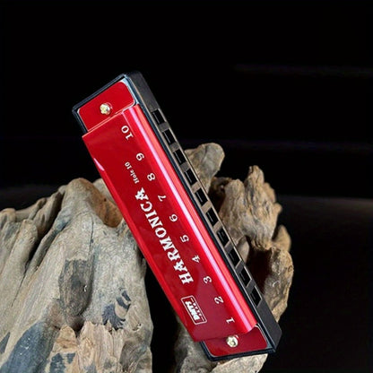 Blues Harmonica, Golden, Professional, Hole, C-Key for Blues Practice