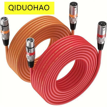 2pcs QIDUOHAO High-Quality V2pcs, 6-inch, 10-inch, 15-inch Size XLR Cables, 35-foot 2pcs - 3-Pin Balanced XLR to C Microphone Cables, for Microphones, Mixers, Recording Studios, Podcasting, Broadcast Microphones, Gaming Microphones