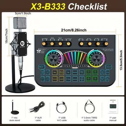 Portable Karaoke System, 36V, USB, Rechargeable, Professional, Podcast for Parties