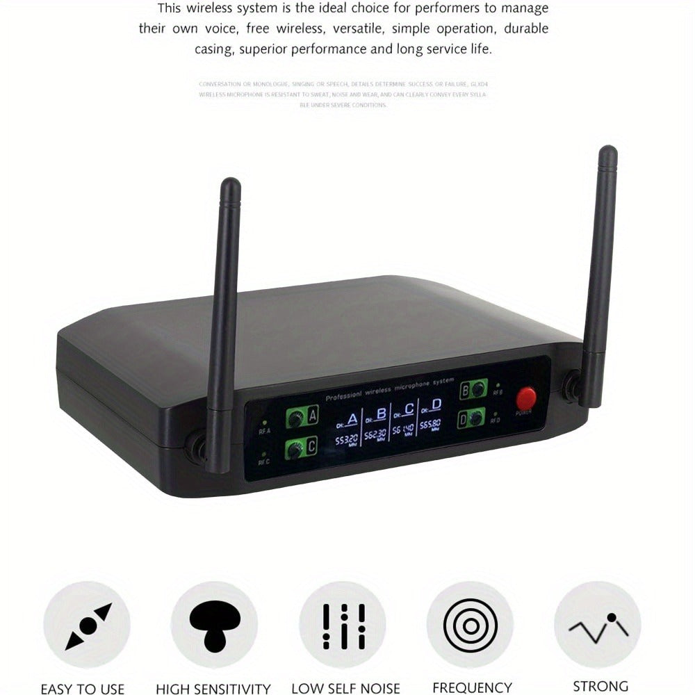 Recording Microphone, Wireless, Four-channel, Handheld for Recording and Streaming
