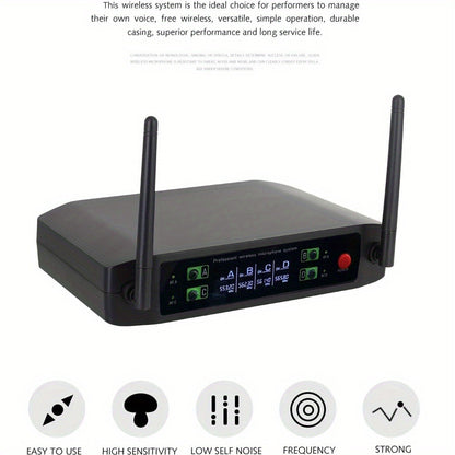Recording Microphone, Wireless, Four-channel, Handheld for Recording and Streaming