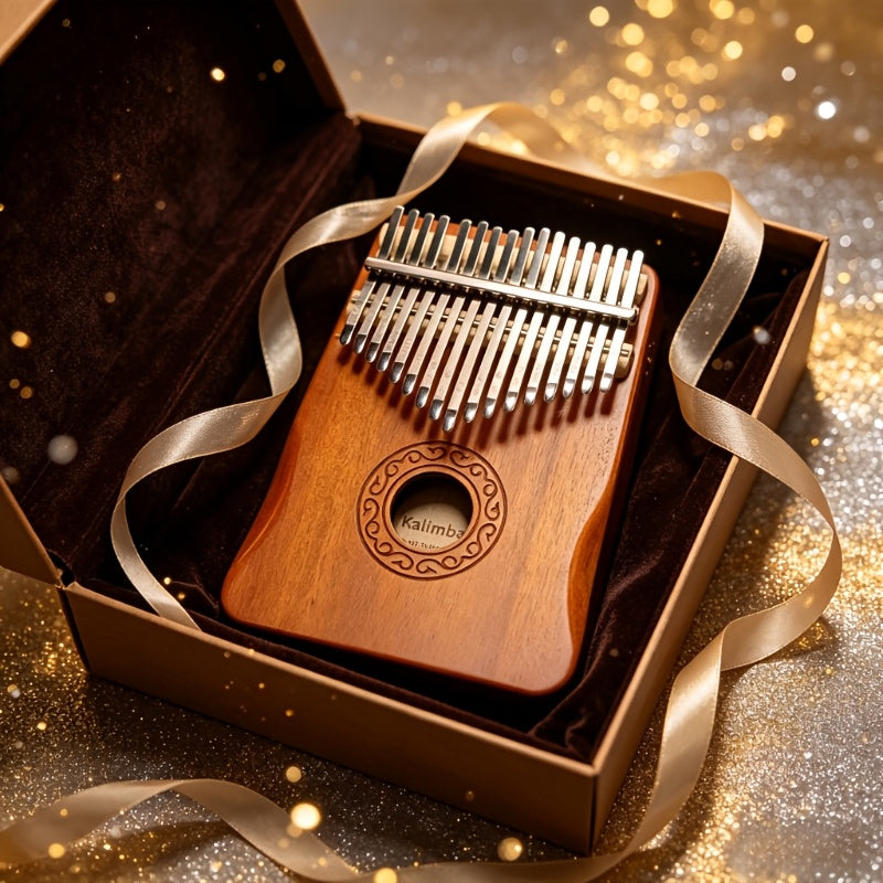 Kalimba Thumb Piano, 17 Keys, Built-In Storage Bag, Portable Mbila Thumb Piano, Gift for Adults And Beginners, Wood Color