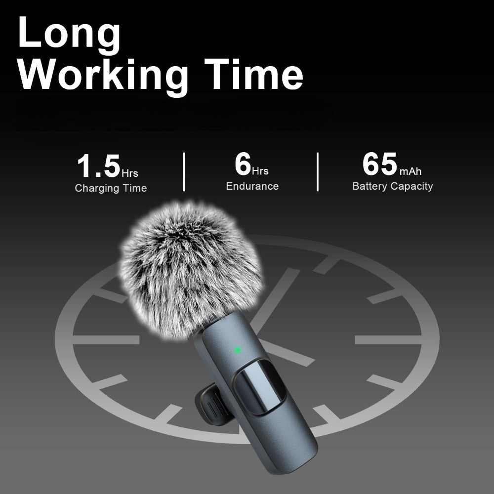 2pcs Wireless Lavalier Microphone for Phone-Android, iPad, Tablets, Mini Microphone with Noise Canceling, 65FT Transmission, Professional Lapel Mic for Video Recording|Live Streaming|wireless microphones