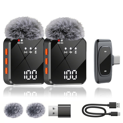 Recording Microphone, Condenser, Wireless, USB-C, Professional, Lavalier for Recording