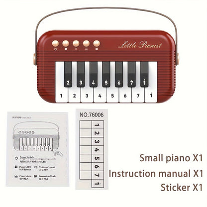 Mini Piano Keyboard, Portable, 15 Keys, Music for Basic Music Play And Portable Beginner