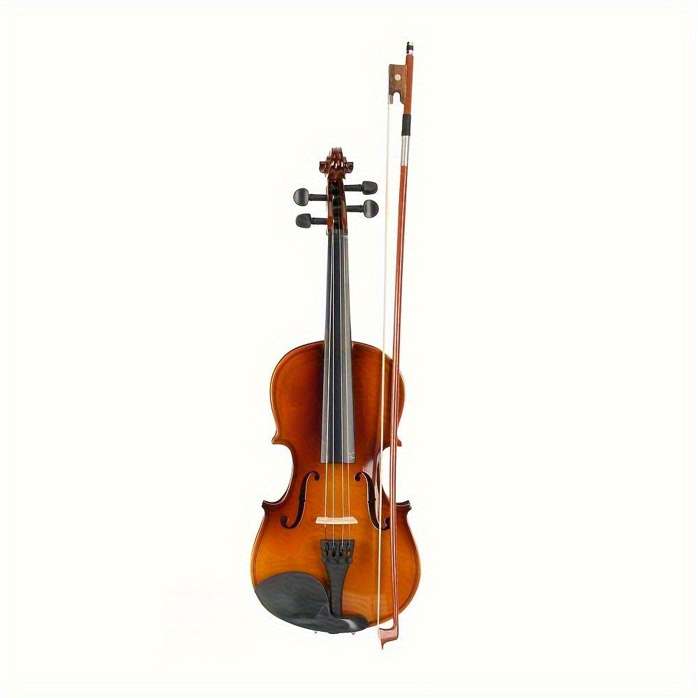 New 3/4 Size Natural-Tone Acoustic Violin Set - Complete W/ Case, Bow & Beginner-Friendly Design
