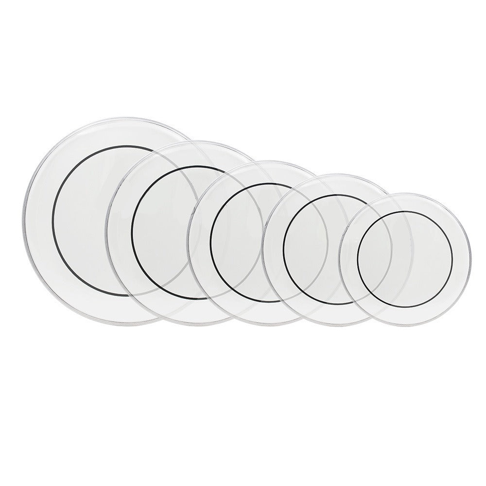 Transparent Drum Head Set, 12 to 22-Inch Heads for Compatible Drum Kits