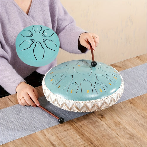 1/6pcs, Bass Drum, Outdoor Garden Rain Drum Air Pulse Drum for Outdoor Rain, Rain Drum And Rain Bell, Garden Instrument Rain Drum, Outdoor Air Pulse Rain Drum for Healing And Meditation (Additions: Cardboard Box, Cloth Bag, Sheet Music, Drumsticks)
