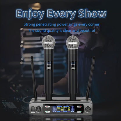 Recording Microphone, Wireless, 6.35mm, Dual, Channel for Recording and Streaming