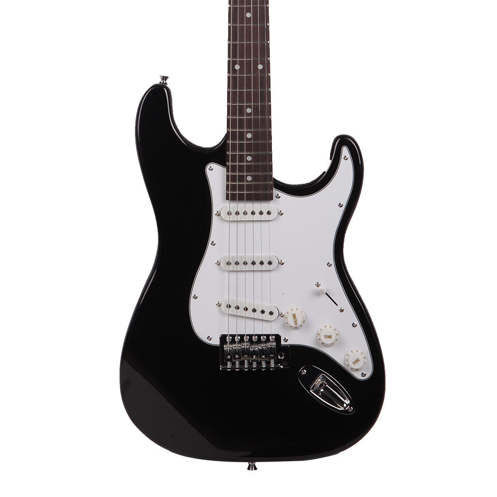 Rosewood Fingerboard Electric Guitar Black with White
