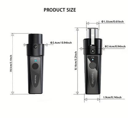 XLR Wireless Microphone System, 2. 4Ghz, Rechargeable Wireless Mic Adapter for Mixing, Dynamic, and Live Broadcasting, USB-C Charging, 0. 1W-0. 2W Power Output, No Charger Included, Live Broadcasting | Sleek Design | USB Charging, XLR Microphon