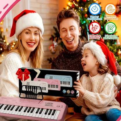 Mini Piano Keyboard, Blue, Portable, 37-key, Children for Basic Music Play And Portable