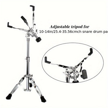 Adjustable Snare Drum Stand Set for 10 to 14-Inch Drums and Practice Pads