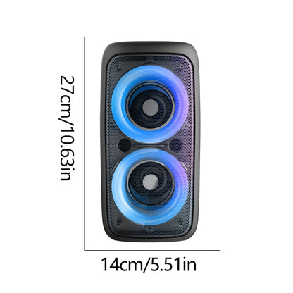 Wireless Speaker Portable Wireless Karaoke Speaker | Sleek, Compact High-Power Subwoofer Speaker with 1200mAh Battery, Supports TF Card & USB, Modern Sound Quality, Christmas Atmosphere, Black ABS Material, Tabletop Mount, Button Control