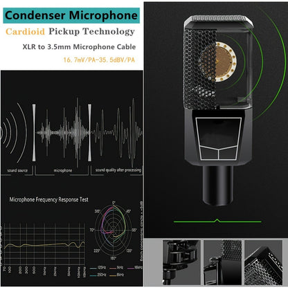 USB Audio Interface, 3.5mm, USB, Rechargeable, Podcast, Equipment for Recording
