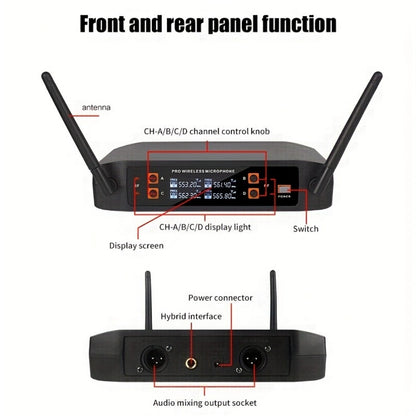 Recording Microphone, Wireless, 160ft, YAMNWEO, 4-Channel for Recording and Streaming