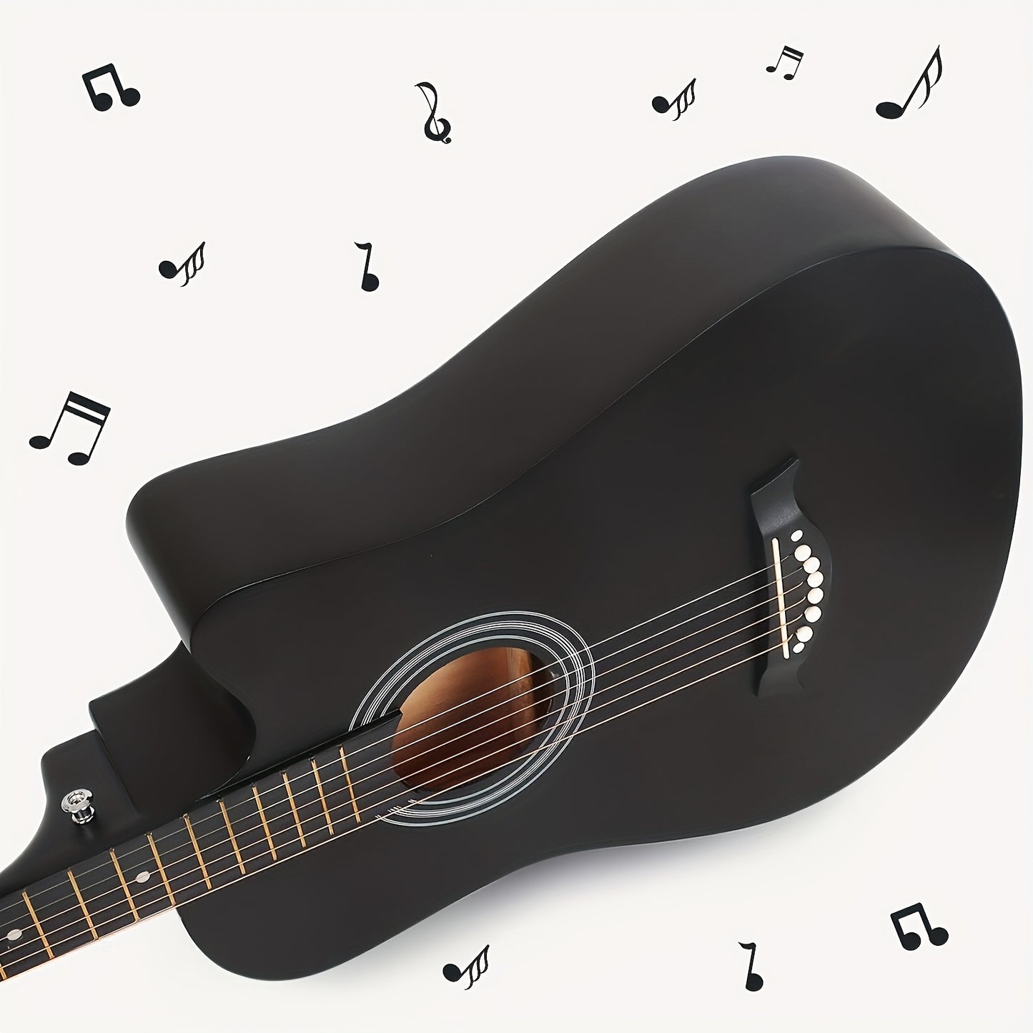 38 Inch Matte Acoustic Guitar - Suitable for Beginners And Adults, Perfect for Parties And Events, Comfortable to Play, Featuring Oak Panels And Abs Nuts, An Excellent Gift for Christmas/Halloween