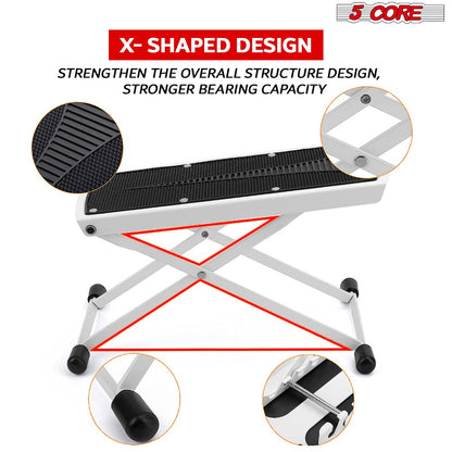 Guitar Footstool, Foldable, Adjustable for Supporting Classical Or Acoustic Guitar Posture
