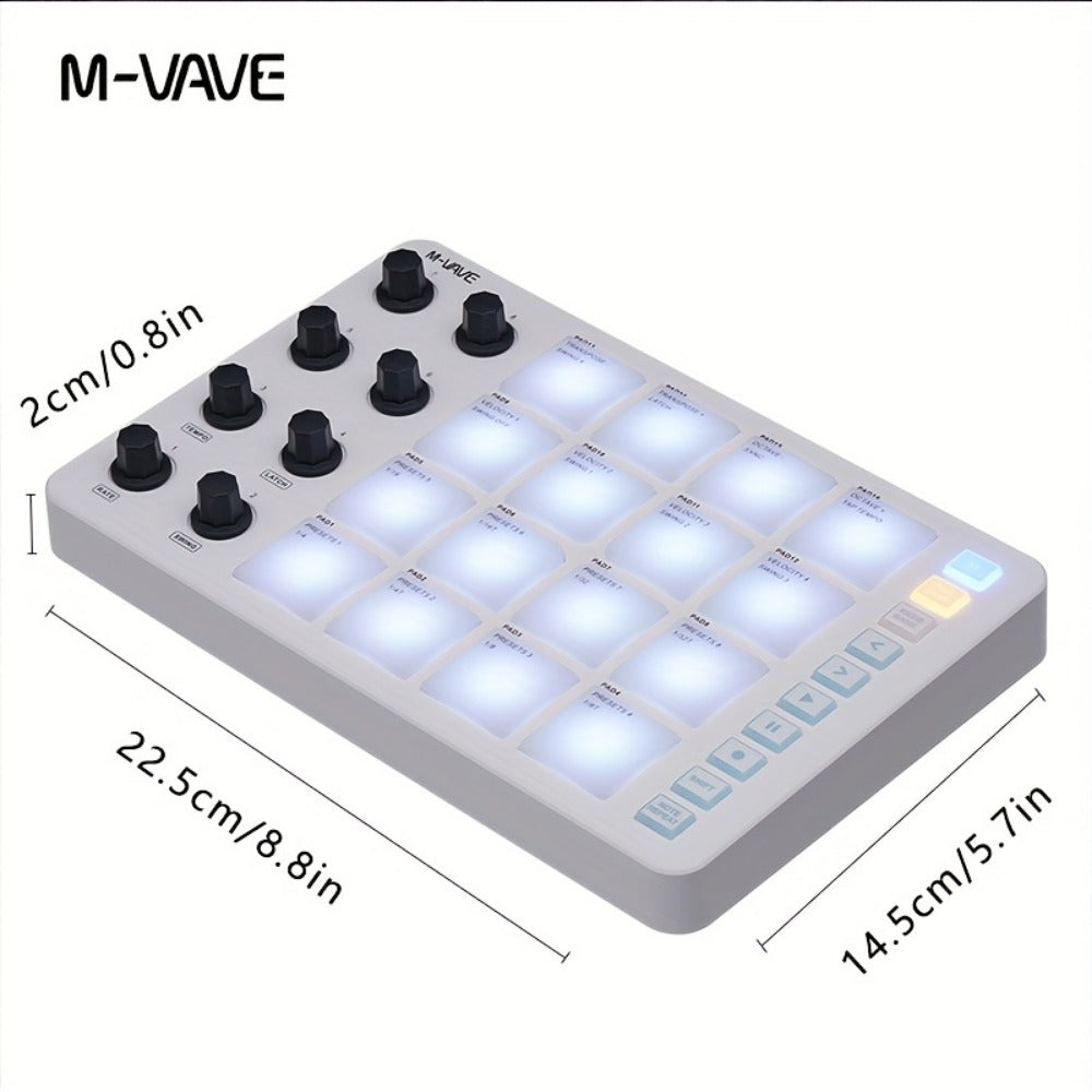 MIDI Pad Controller, Wireless, USB, M-VAVE, Portable for Music Production