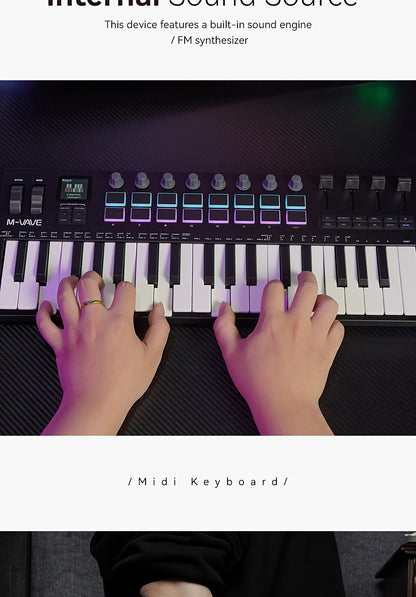 M-VAVE SMK37PRO Professional MIDI Keyboard with 37 Keys, Wireless for Music Composition And Synthesis