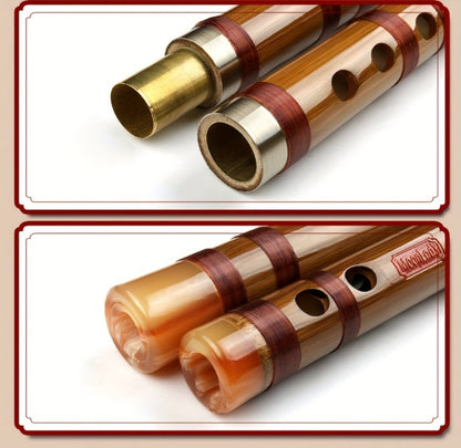 Chinese Bamboo Dizi Flute, Two-Section Traditional Instrument for Beginners