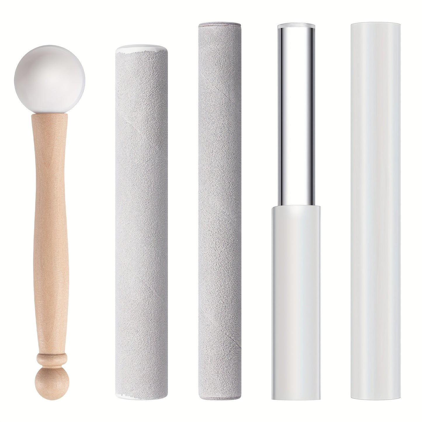 5pcs Crystal Singing Bowl Set with Mallet Sound Bath Meditation Kit Mindfulness Chakra Tools for Yoga Home Decor