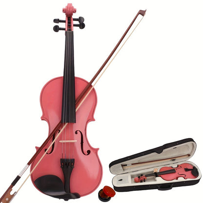 Full Size Violin, white violin, Full Size, Basswood, Beginners, Case for Lessons