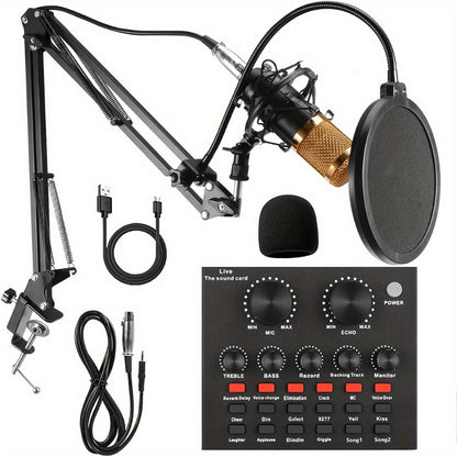 USB Audio Interface, V8-JIN, USB, Rechargeable, Podcast, Equipment for Recording