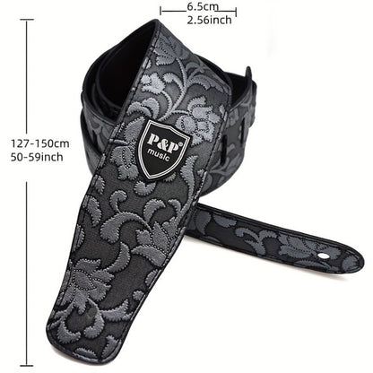 Adjustable Guitar Strap, Silvery, Adjustable, Genuine, Leather, Compatible for Supporting