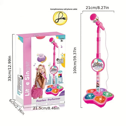 Toy Microphone with Stand, Lightweight Amplified Singing Toy for Kids