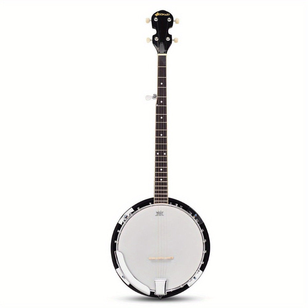5-String Closed-Back Banjo, 24-Bracket Beginner Instrument with Case